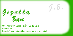 gizella ban business card